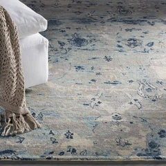 Stinson Hand-Knotted Watercolor Rug Indigo Wool Carpet