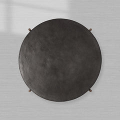 Donovan Cast Aluminum Coffee Table Round Living Room Cocktail Table Metal Top Center Tea Table