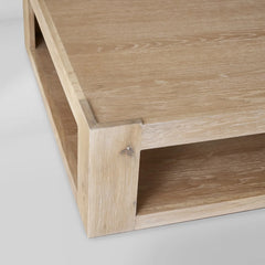 Devon Parson-Style Coffee Table Natural Oak Wood Living Room Center Tea Table Rectangular Cocktail Table