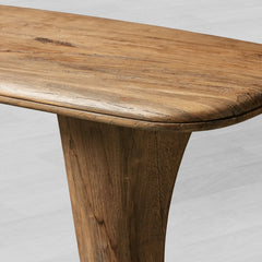 Soumaya Primavera Top Entryway Console Table Mahogany Legs Wood Hallway Entrance Table