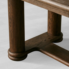 Warby Wood Extension Dining Table with Two 18" Leaves Mocha Finish