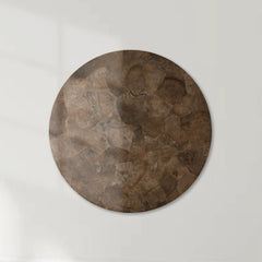 Polanco Wood Round Dining Table With Oxidized Steel Base