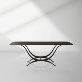 Chorda 84" Rectangular Dining Table Iron Base, Stoneware Tabletop