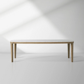 Danny Carrara Marble Top Dining Table With Oak Base