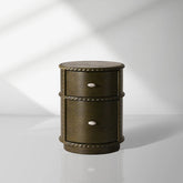 Pierro oakwood Sculptural Bedside Table With Brazilian Quartzite Top Nightstands