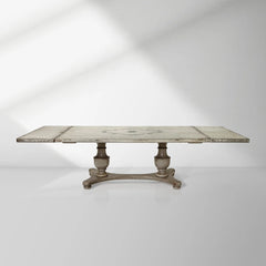 Hand painted in Italy Bianca Dining Table with Dual Leaf Extensions