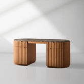 Oak Raliton Dresser With Spanish Emperador Marble Top