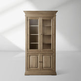 Tuscany Italian Crafted Wood Display Storage Cabinet With Glass Door
