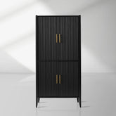 Louis Wood Bar Cabinet Constructivist-Inspired Wine Cabinet With Drawer