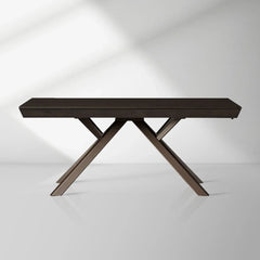Powell Expandable Wood Dining Table with Steel Base
