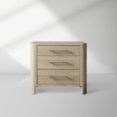 Calista Closed Oak Nightstand Two-Drawer Chest Wood Night Side Table Bedside