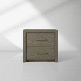 Bodhi Tall Nightstand Wood Night Side Cabinet Rustic Bedside Table Two-Drawer Chest