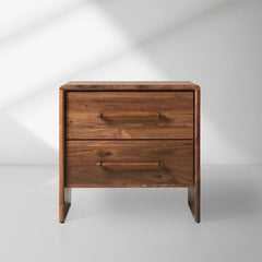 Miller Closed Nightstand Solid Walnut Nightside Table with Drawers