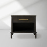 St. Martin Open Oak Nightstand Traditional Bedside table with Soft-Close Drawer