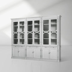 Athens Modular Large Display Cabinet With Glass Doors & Adjustable Shelves
