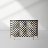 Andretta solid poplar wood drawer Cabinet With black and white geometric motif