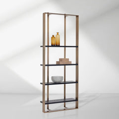 Dolton Modern Bookcase in Stainless Steel Frame