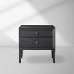Lenox Wood Nightstand French Antique Bedside table With Two Drawers Chest