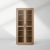 Willow Wood Tall Display Storage Cabinets Clean-Line Design