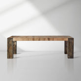 Telluride Mexican Oak Dining Table With Naturally Oxidized Steel Base