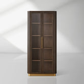 Finnley Glass Door Solid Wood Display Cabinet