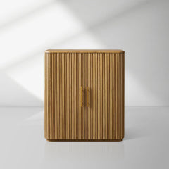 Finnley Wood Bar Cabinet with Metal Base