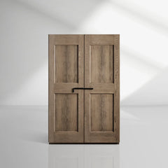 Turro Solid Oak Cabinet Rustic Living Room Tall Storage Cabinets