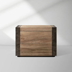 Telluride Closed Mexican Oak Nightstand Wood Night Side Table With Two Drawers