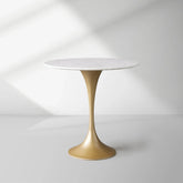 Saint Germain Tavern Small Dining Table Marble Top with Steel Base