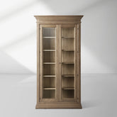 Tuscany Italian Wood Glass Door Display Cabinets With Adjustable Shelves