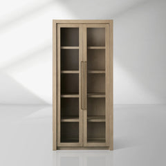 Bodhi Solid White Oak Display Cabinet with Glass Door