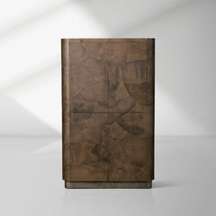 Polanco Wood Tall Storage Cabinet Large Sideboard With Two Spacious Drawers