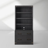 Tremont Modular Wood Bookcase Mid-Century Tall Cabinets