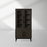 Sullivan Oak Wood Rustic Display Cabinet