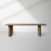 Theo Curved Dining Table Solid Oak Design with Sculptural Base