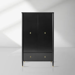 Lavenir French-Inspired Gloss Black Drawer Armoire