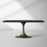 Saint Germain Solid Wood Dining Table with Steel Base