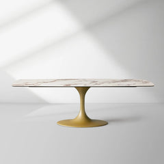 Vincenza Marble-Look Ceramic Dining Table with Steel Base
