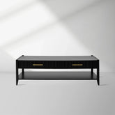 Lewis 56" Modern Coffee Table Wood Sofa Center Tea Table with Fluted Drawers