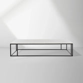 Nomad Rectangular White Marble Coffee Table Living Room Center Tea Table With Steel Base