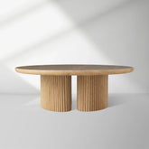 Aster Wood Round Coffee Table Contemporary Sofa Center Tea Table