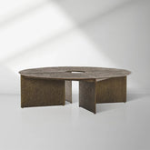 Bowie Hammered Cast Coffee Table Aluminum Sofa Center Tea Table in Antiqued Bronze