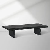 Nobu Wood Rectangular Coffee Table Sofa Center Tea Table Burnt Noir Finish