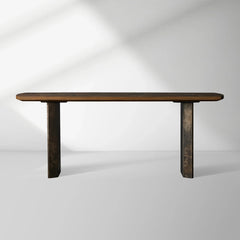 Polanco Ash Entrance Console Wood Hallway Entryway Table With Steel Base