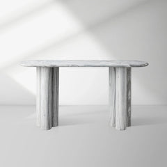 Serafin Entryway Console Table in Grey Dolomite Natural Stone Hallway Entrance Table