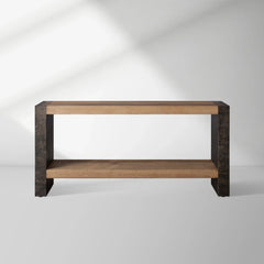 Telluride Entryway Console Table Reclaimed Oak Hallway Entrance Table With Steel Base