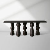 Rye Mango Wood Sculptural Entryway Console Vintage Hallway Entrance Table