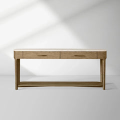 Danny Marble Top Entryway Console Table Wtih Storage Drawers Oak Wood Hallway Entrance Table