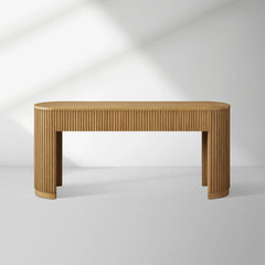 Finnley Reeded Wood Console Table Rural Hallway Entryway Table