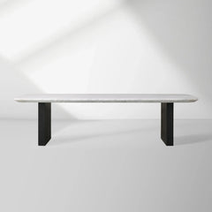 Saint Germain Marble Top Coffee Table Living Room Cocktail Table Clement Wood Base Center Tea Table